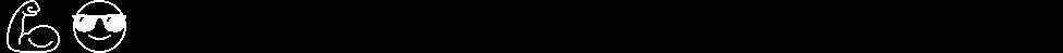 The cool sunglasses and flexed bicep emoji as a png